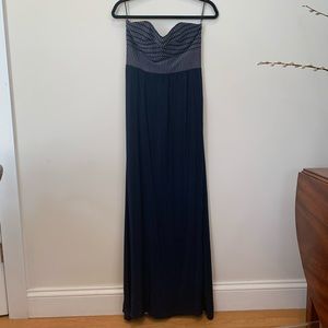 Hutch Navy Blue Strapless Gown/Prom Dress